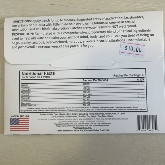 Nervous Wreck Topical Vitamin Patch Vici Wellness - Picture 2 of 2
